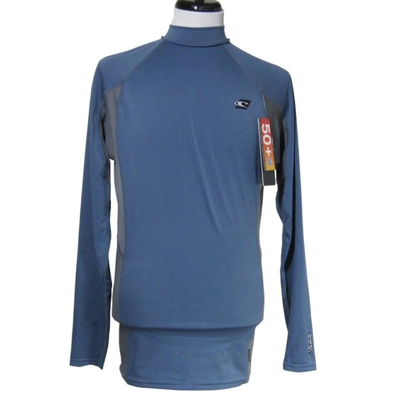 O'NEILL NWT Skins long sleeve RASHGUARD TRVLR Blue/Gray XL SPF 50 Slim Fit READ - Picture 1 of 14